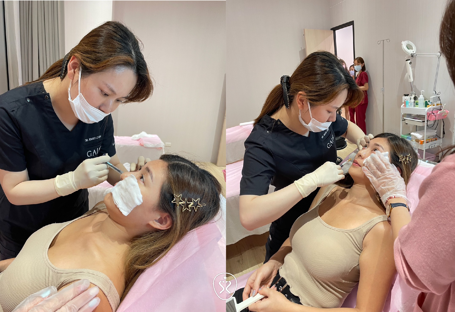 醫師細心施打玻尿酸護理師在一旁貼心安撫